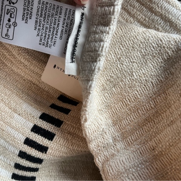 Anthropologie Pieced Stripe Cotton Blend Woven Curtains, Set of 2, NWT - Picture 13 of 14